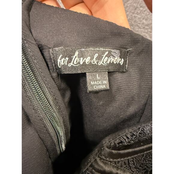 For Love And Lemons Dress Julia Mini Bodycon in Black Lace Size Large Cocktail - Picture 13 of 16